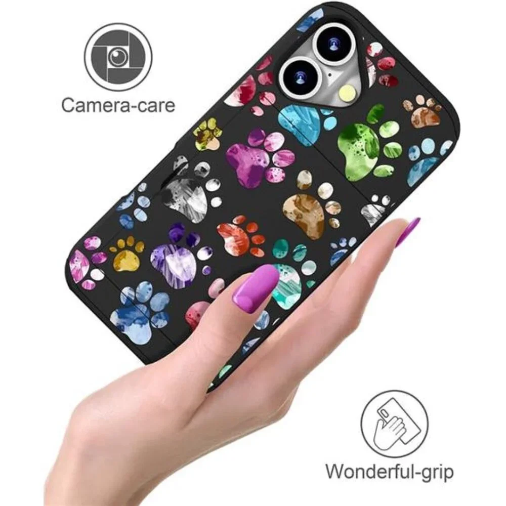 Compatible with iPhone 17 Case with Card Holder Cute Shockproof Drop Protection